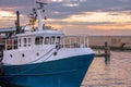 Fishing Boat Docked in Port at Sunset - Old Jaffa, Israel