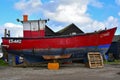 Fishing Boat in Dry-dock, Southwold Harbour, Suffolk, UK
