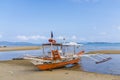 Fishing boat on a dry land Royalty Free Stock Photo