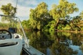 A fishing boat with an echosounder Royalty Free Stock Photo