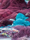 Fishing boat equipment detail: net, arts macro. Mediterranean sea Royalty Free Stock Photo