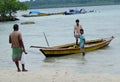 Fishing Boat with Fisherman Royalty Free Stock Photo