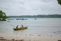 Fishing Boat with Fisherman Royalty Free Stock Photo