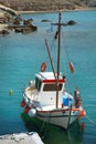 Fishing boat at Mandrakia in Milos island Royalty Free Stock Photo