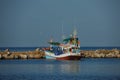 Fishing boat floating on the water,