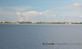 A fishing boat in front of Boracay island. Aklan. Western Visayas. Philippines