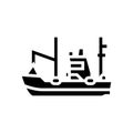 fishing boat glyph icon vector illustration