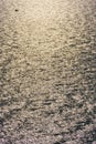 Fishing boat, golden sunlight reflected in a waves at sunset, dark contrast background seascape, top view, beautiful sea Royalty Free Stock Photo