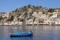 Fishing boat in the harbor of Symi, Greece Royalty Free Stock Photo