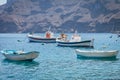 fishing boat harbour in santorini Royalty Free Stock Photo