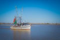 Fishing boat heading out in the gulf Royalty Free Stock Photo