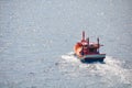 Fishing boat heading out to the gulf in the early morning. Royalty Free Stock Photo