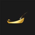 Fishing, boat, icon gold icon. Vector illustration of golden style