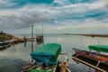 Fishing boat on the Kenyamukan beach Royalty Free Stock Photo