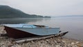 Fishing boat on lake Baikal Royalty Free Stock Photo