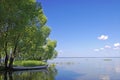 Fishing boat at lake in Pereslavl. Russia Royalty Free Stock Photo