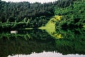 Fishing boat on lake Uvac, Serbia