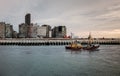 Fishing boat leaving the port of Ostend in Belgium