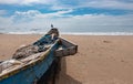 Africa fishing boat on the tropical beach