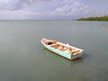 Fishing boat moored in caribbean sea. Royalty Free Stock Photo