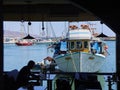 Fishing boat moored in Mikrolimano port of Piraeus. Attica, Greece. Royalty Free Stock Photo