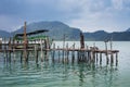 Fishing boat moored at the old wharf Royalty Free Stock Photo