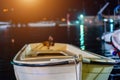 Fishing boat moored at the pier in the evening Royalty Free Stock Photo