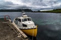 The fishing boat at the mooring about quiet weather