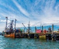 Fishing Boat and Newport Lobster Shack Royalty Free Stock Photo