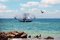 Fishing boat off Pacific Ocean in Costa Rica