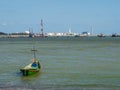 Fishing boat and oil storage in Rayong, Thailand