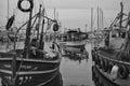 Fishing boat in the old port of the ancient city of Acre in northwest Israel