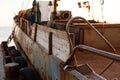 Fishing boat in the old port of city Berdyansk. Azov sea. Ukraine