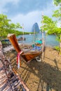 Fishing boat is parked nearly coast at Ban Hin Rom port, Thailand Royalty Free Stock Photo