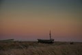 Fishing boat on the pebble beach at Lydd-on-Sea in Kent Royalty Free Stock Photo