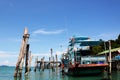 Fishing boat on port, beautiful bluesky