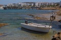 Fishing boat on a Protaras beach, Mediterranean sea, Cyprus