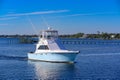 fishing boat returing to port Royalty Free Stock Photo