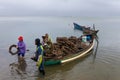 Fishing boat returning with shellfish, near Da Nang