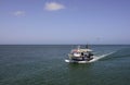 Fishing Boat Returning from Toil, Mediterranean Sea Fishermen Royalty Free Stock Photo