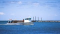 Fishing boat returns from fishing with a catch Royalty Free Stock Photo