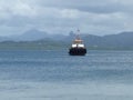 Fishing boat on the roadstead in the city of Suva-the capital of the Fiji archipelago in the Pacific ocean