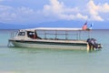 Fishing boat in the sea with anchored in beautiful Mantanani Island, Sabah, Borneo