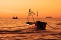 Fishing boat at sea. Royalty Free Stock Photo