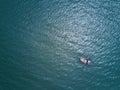 Fishing boat in The Sea. Bird eye view from drone Royalty Free Stock Photo