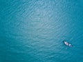 Fishing boat in The Sea. Bird eye view from drone Royalty Free Stock Photo