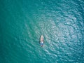 Fishing boat in The Sea. Bird eye view from drone Royalty Free Stock Photo
