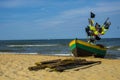 Fishing boat at the sea coast