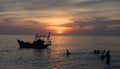 A fishing boat on the sea in Phu Quoc, Vietnam. Royalty Free Stock Photo