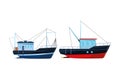 Fishing boat sea travel pair